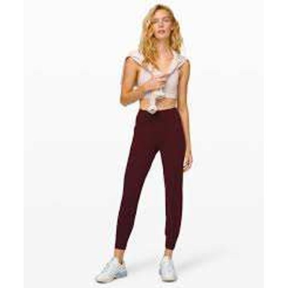 Lululemon Burgundy Animal Print High Rise Leggings Red Cheetah Yoga Pants Size 4